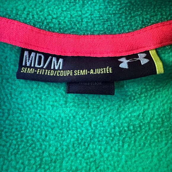 Under Armour ColdGear 1/4 Zip Pullover Women’s M Green Pink 1221653 EUC - Picture 3 of 9